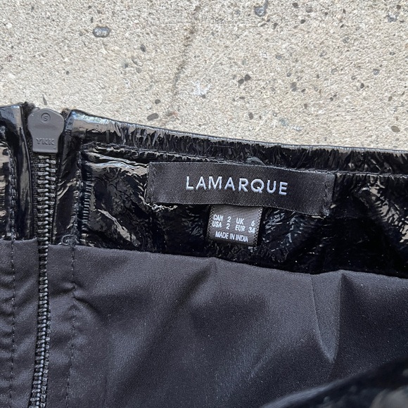 Lamarque Black Patent Leather Mini Skirt - Picture 5 of 7